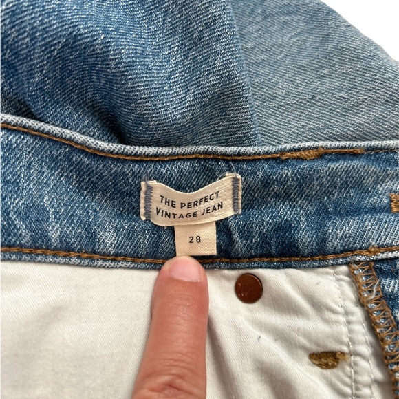 Madewell Women’s Size 28 Distressed Hem The Perfect Vintage Jean - Picture 5 of 5